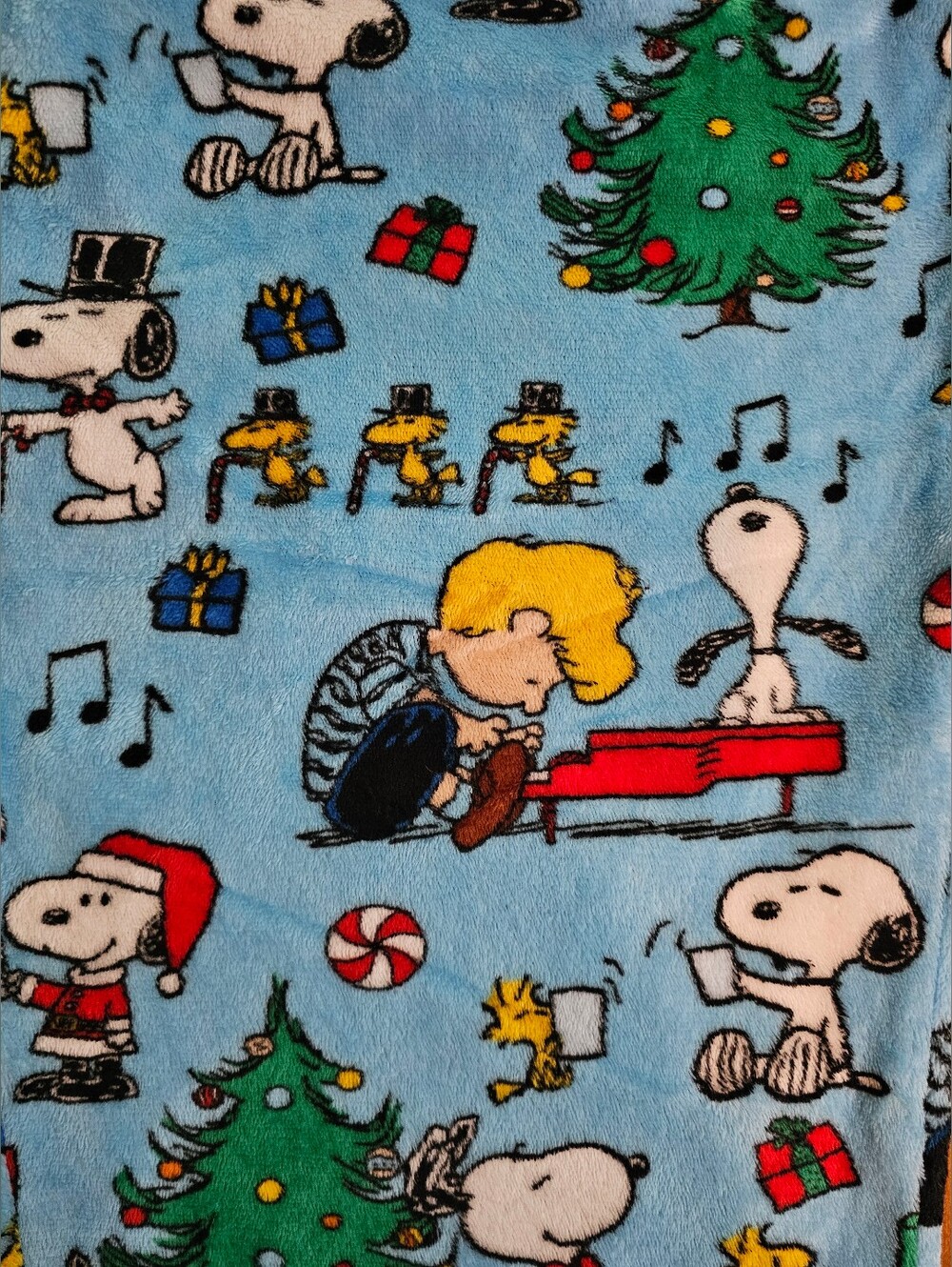 Peanuts Snoopy Jingle All the Way Plush Holiday Pajama Bottoms XL - Picture 3 of 6